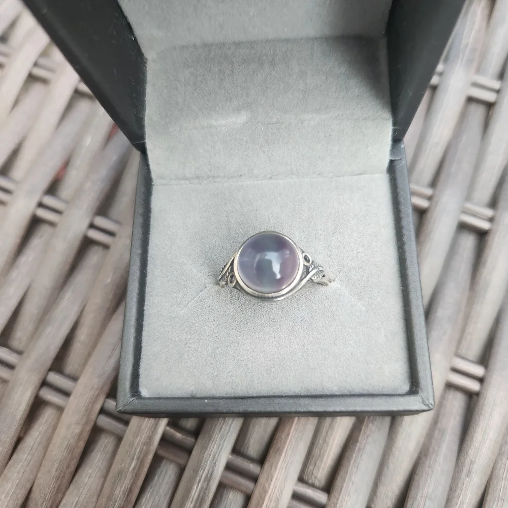 S925 Rainbow Fluorite Ring adjustable size